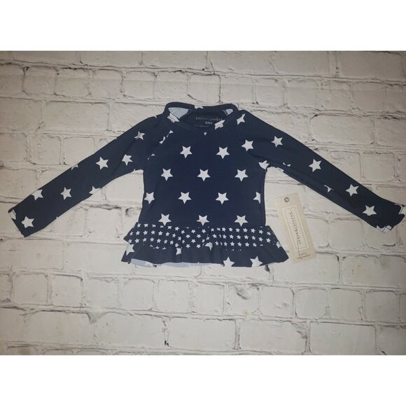 NWT Peyton & Parker Baby-Toddler Navy-Stars Long-Sleeve Rash Guard Swim Shirt - Picture 1 of 2